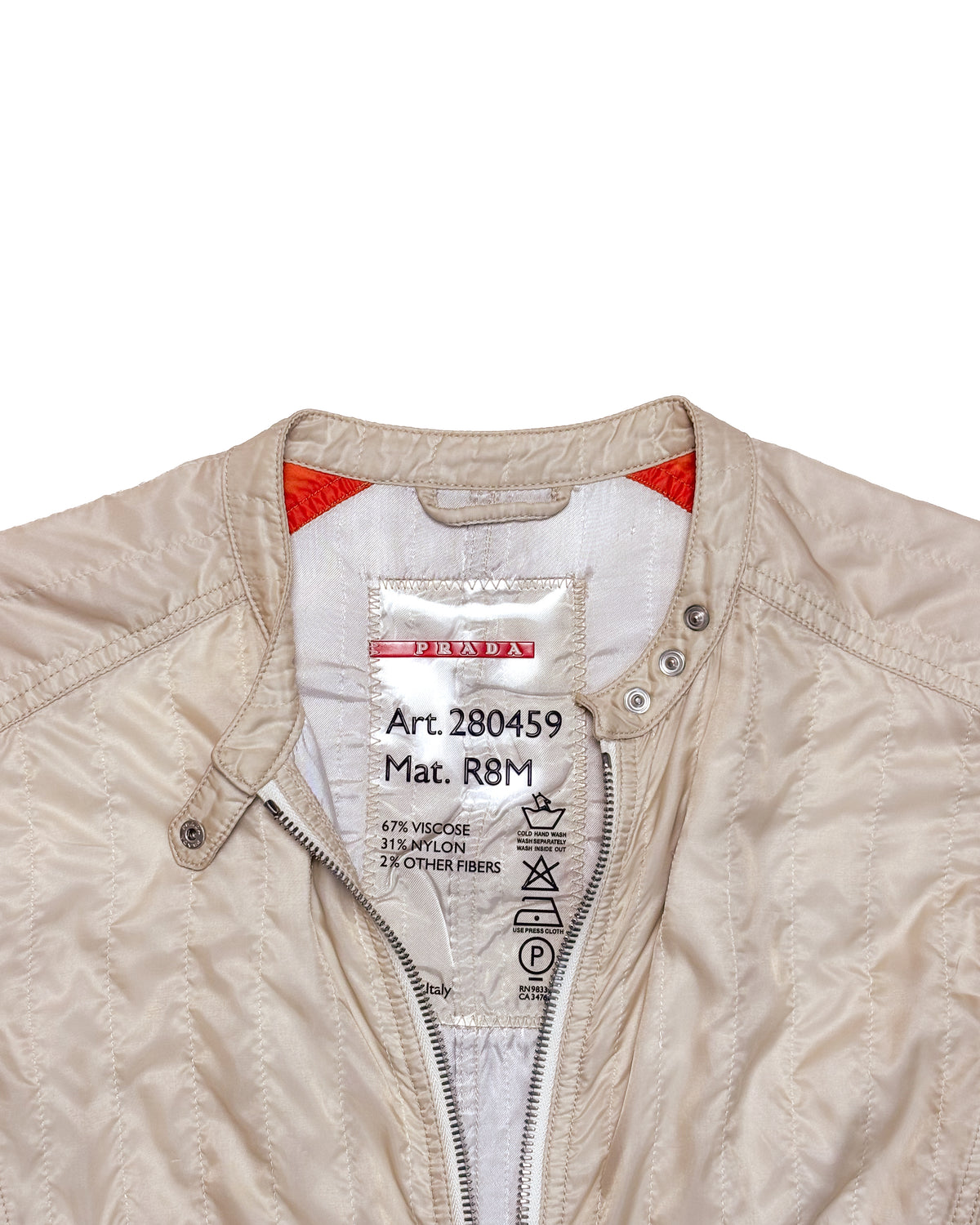 Prada Beige Leather Moto Jacket