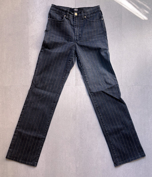 Versace Jeans Couture – Grey Pinstripe Straight Jeans