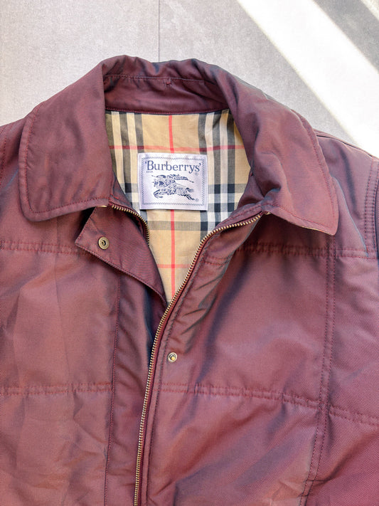 Burberry – Burgundy Synthetic Puffer Coat