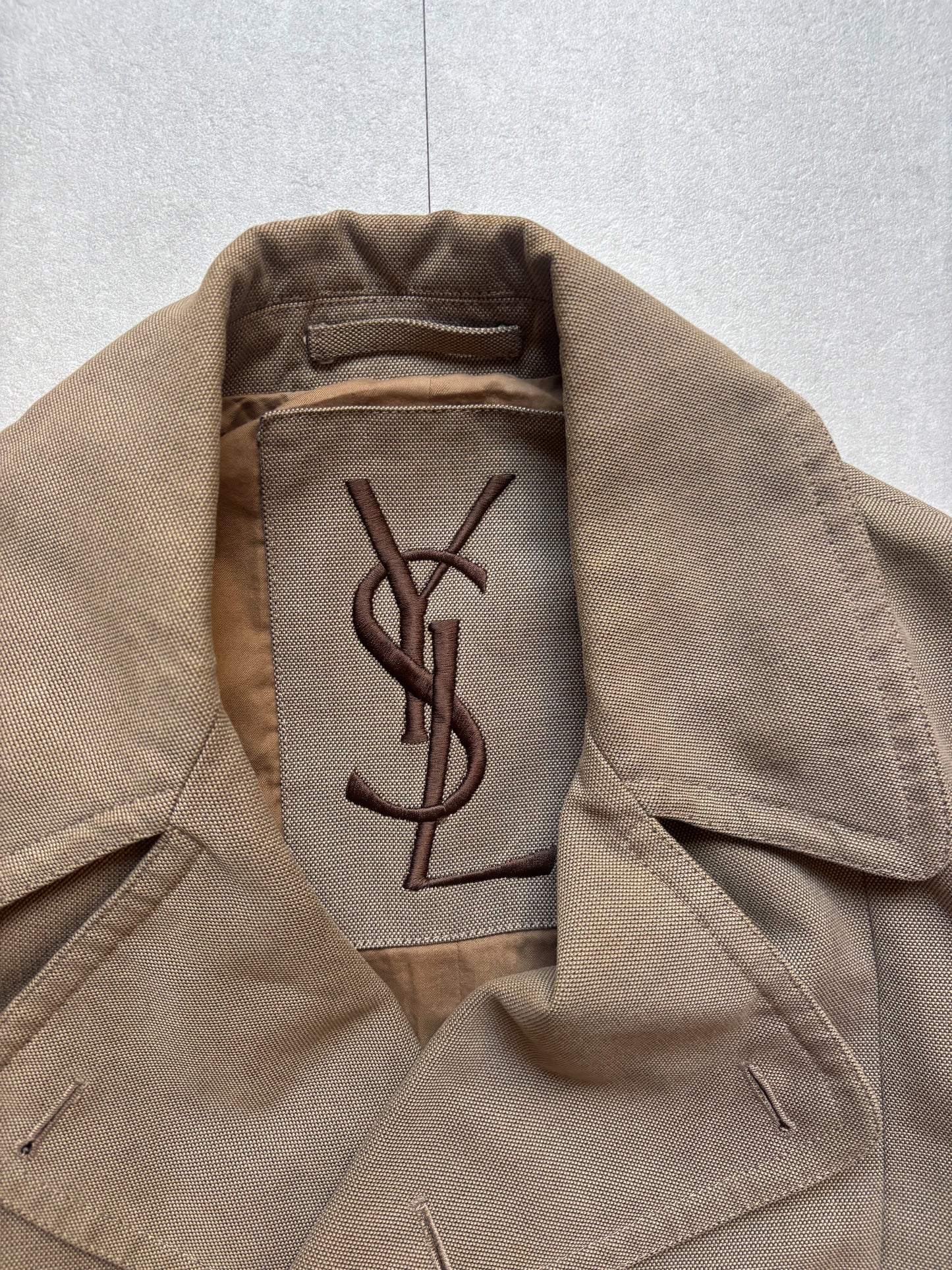 Yves Saint Laurent – Taupe/Khaki Cotton Caban