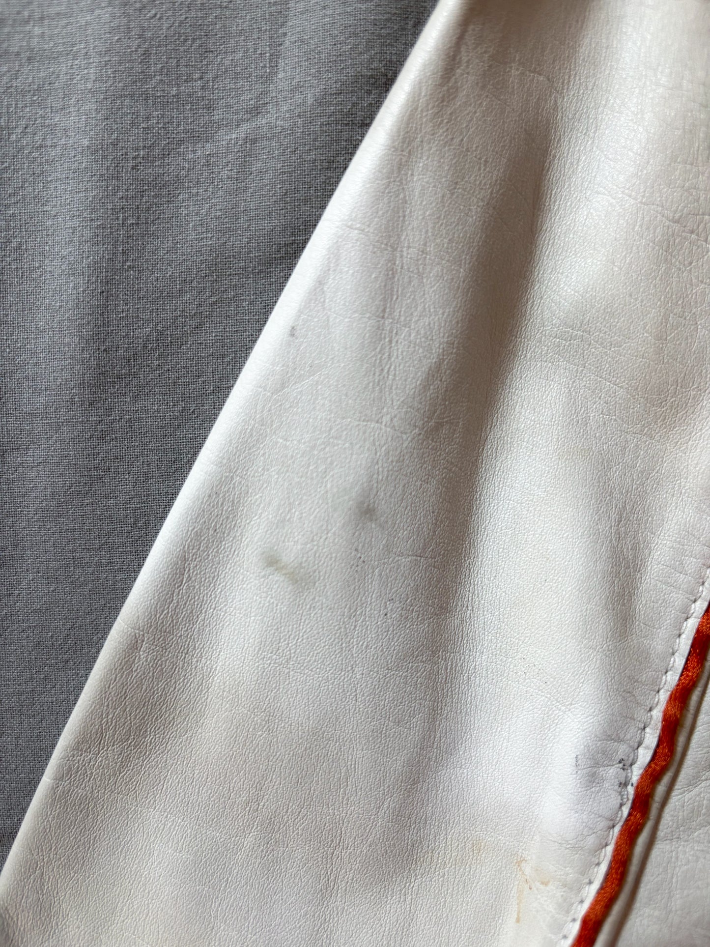 Prada – White Leather Moto Jacket (Red Line)