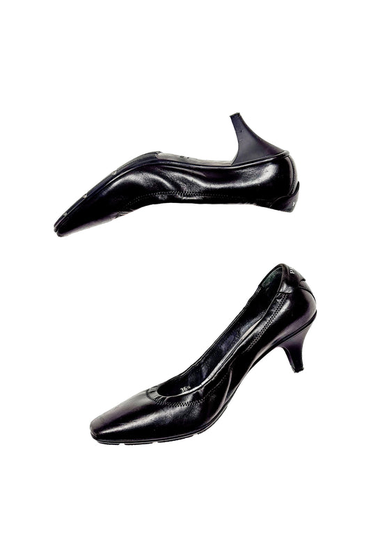 Prada Black Leather Pumps, view 2