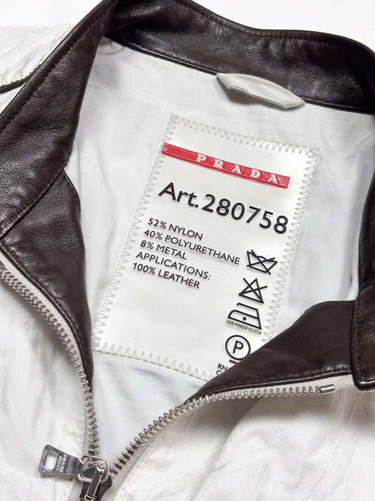 Prada Sport White Jacket with Leather Trim, view 2