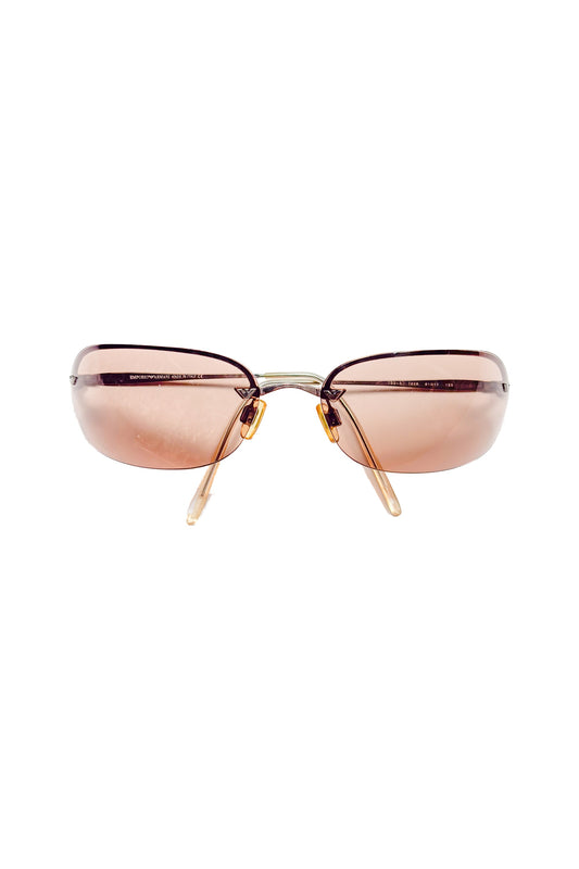 Emporio Armani Rimless Rose Sunglasses, view 2