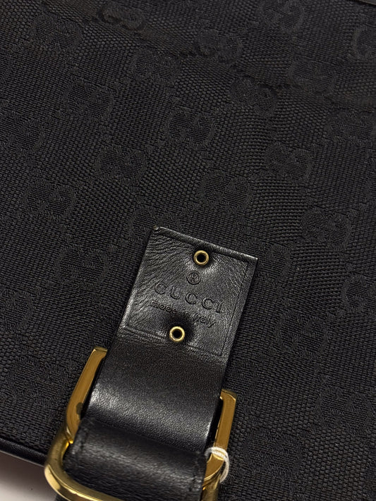 Gucci GG Canvas Buckle Shoulder Bag, view 2