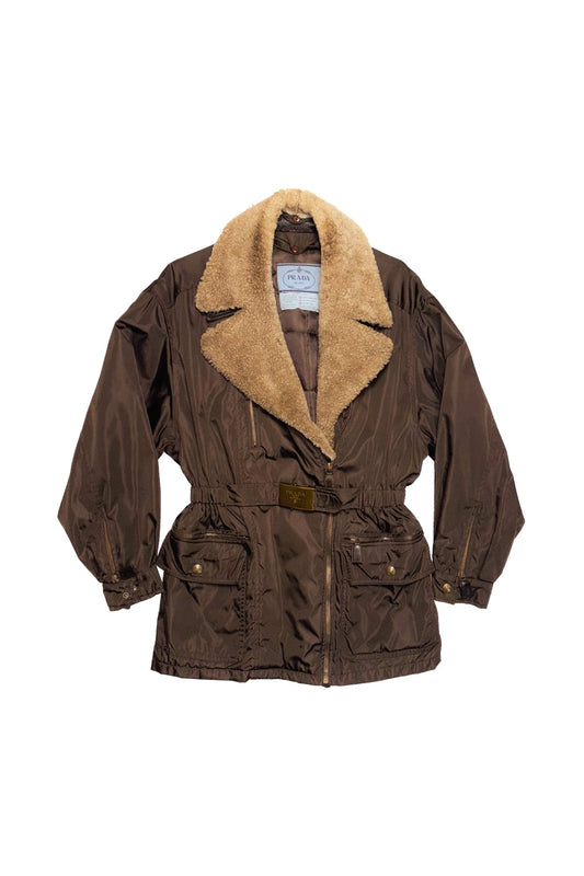 Prada Shearling-Collar Jacket