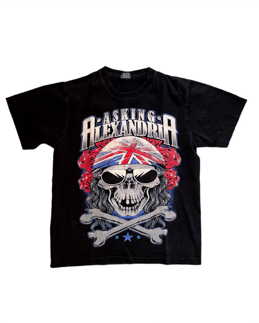 Vintage Asking Alexandria T‑shirt – Skull & Union Jack graphic [M]