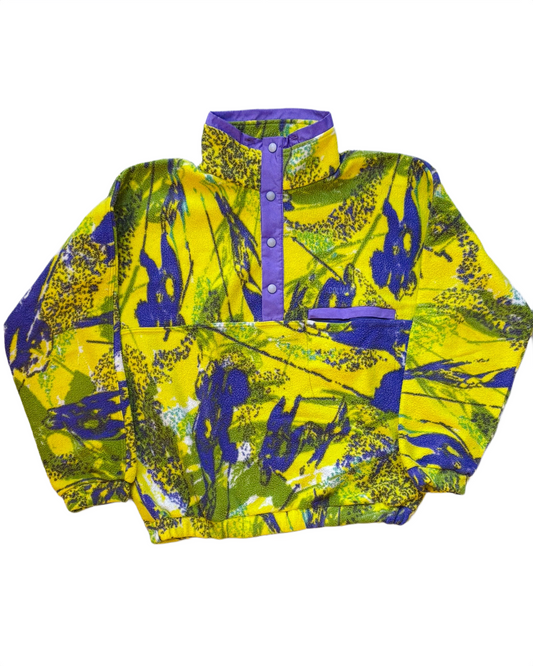 Vintage Colmar Sportswear Fleece Pullover – Yellow / Purple – Size 3 [L / 3]