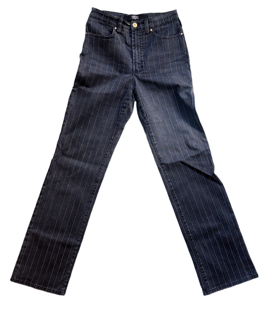 Versace Jeans Couture – Grey Pinstripe Straight Jeans