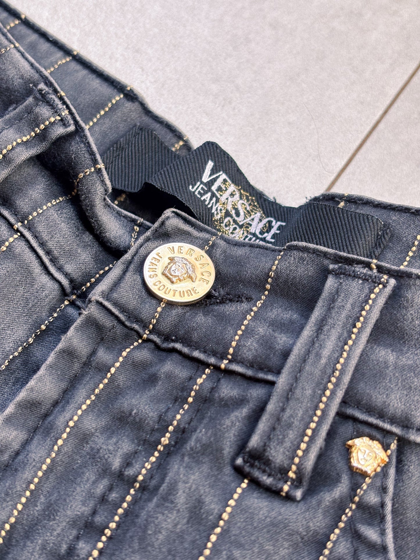 Versace Jeans Couture – Grey Pinstripe Straight Jeans