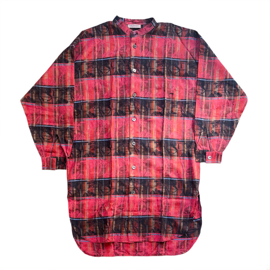Trussardi – Red Plaid Cotton Mid-length Shirt Dress