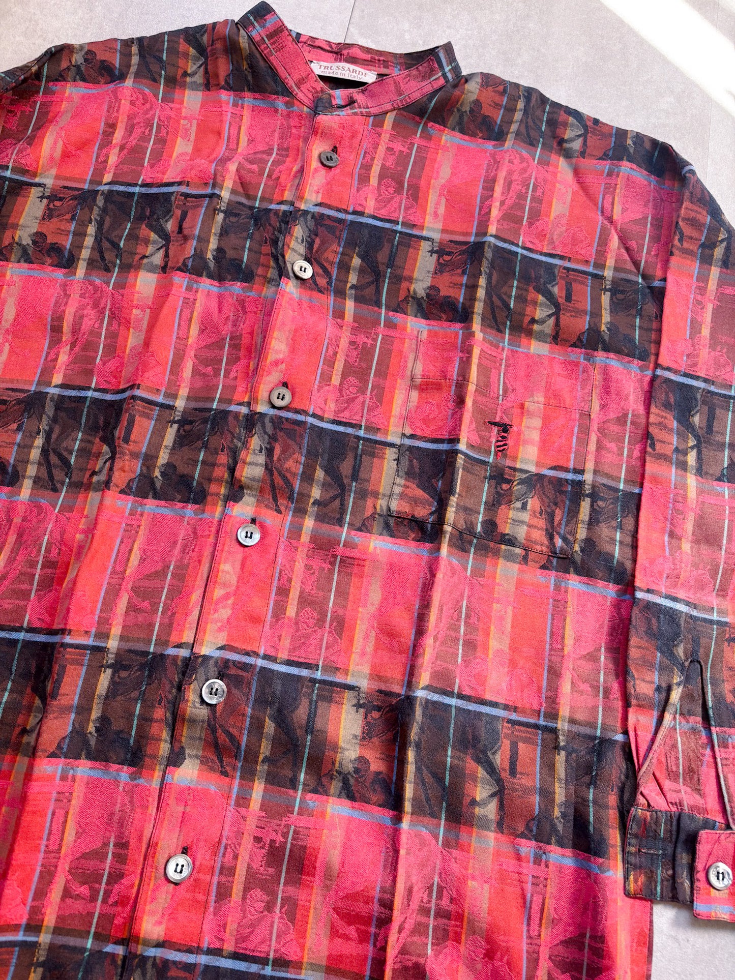Trussardi – Red Plaid Cotton Mid-length Shirt Dress