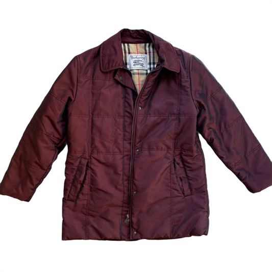Burberry – Burgundy Synthetic Puffer Coat