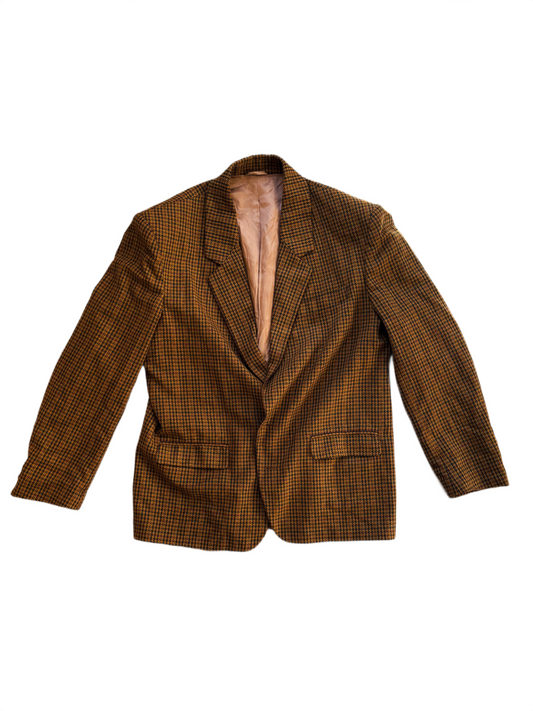 Union Pacific vintage wool houndstooth blazer brown/black size XL 90s oversized