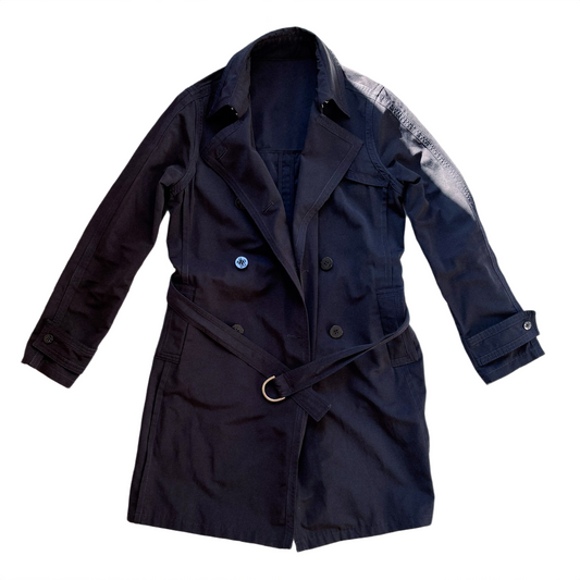 Moncler – Navy Cotton Long Coat