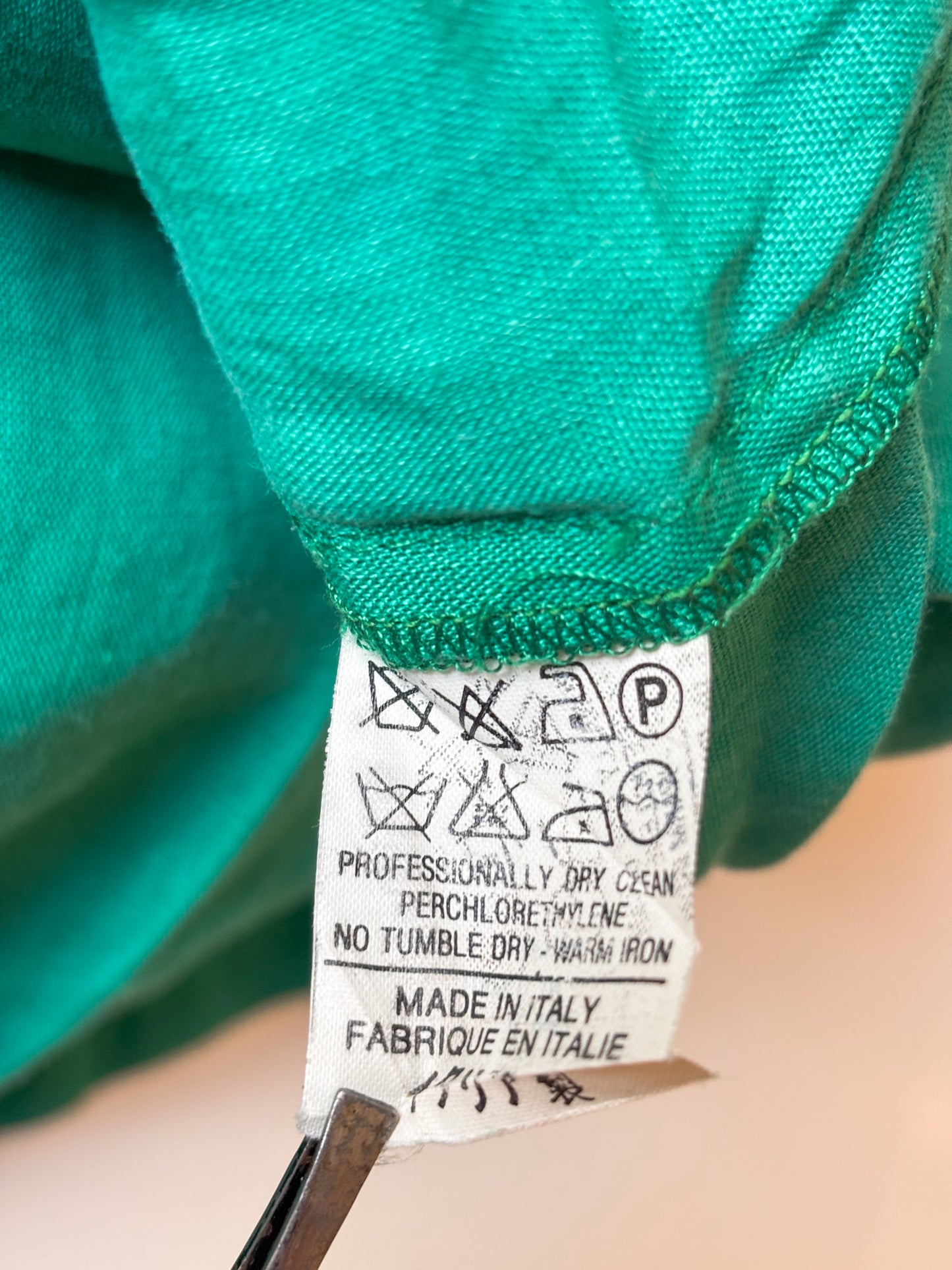 Gianni Versace – Emerald-Green Linen Mid-length Dress