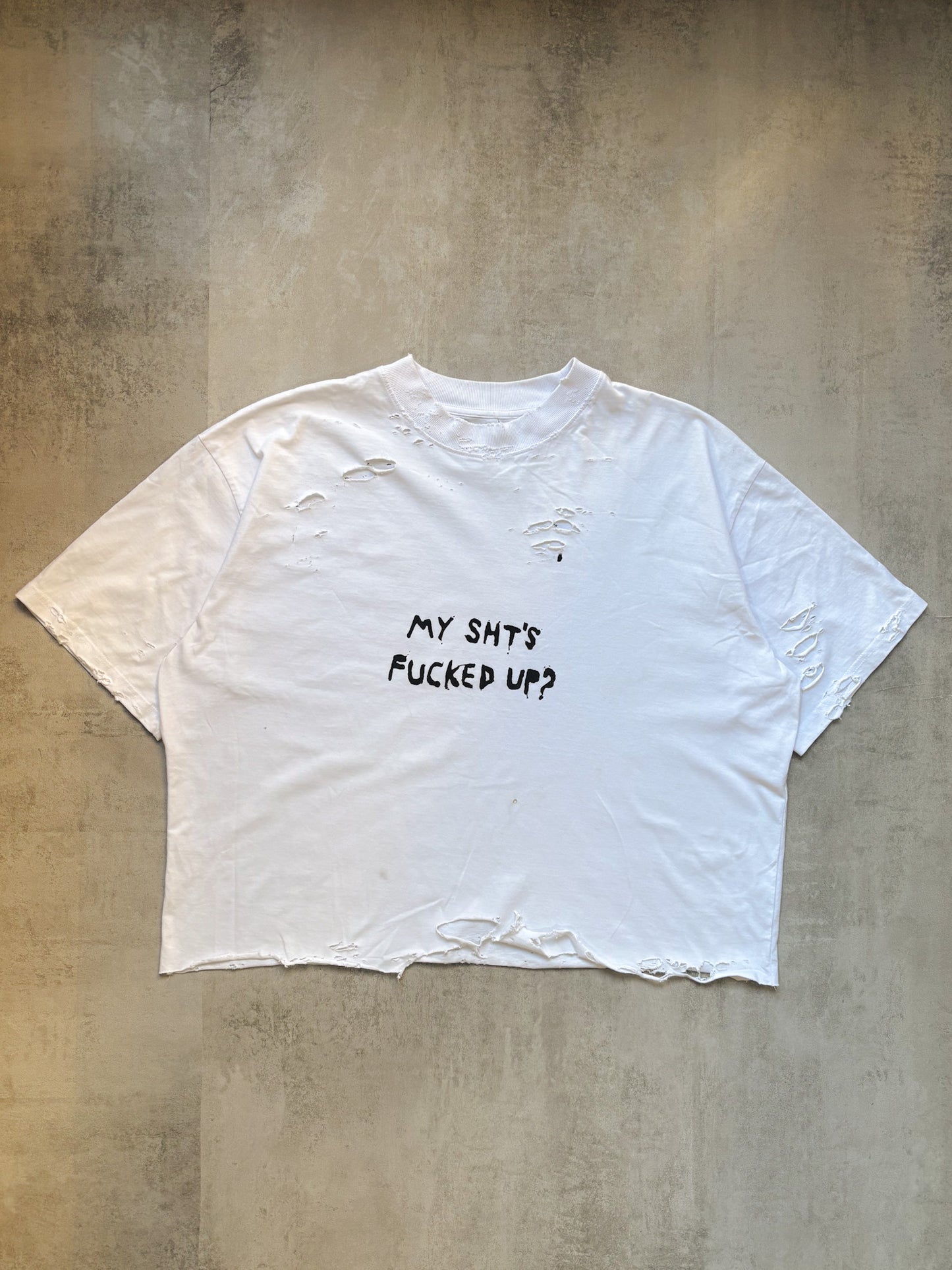 Boxy Fit Distressed T-Shirt – My Sht Studio
