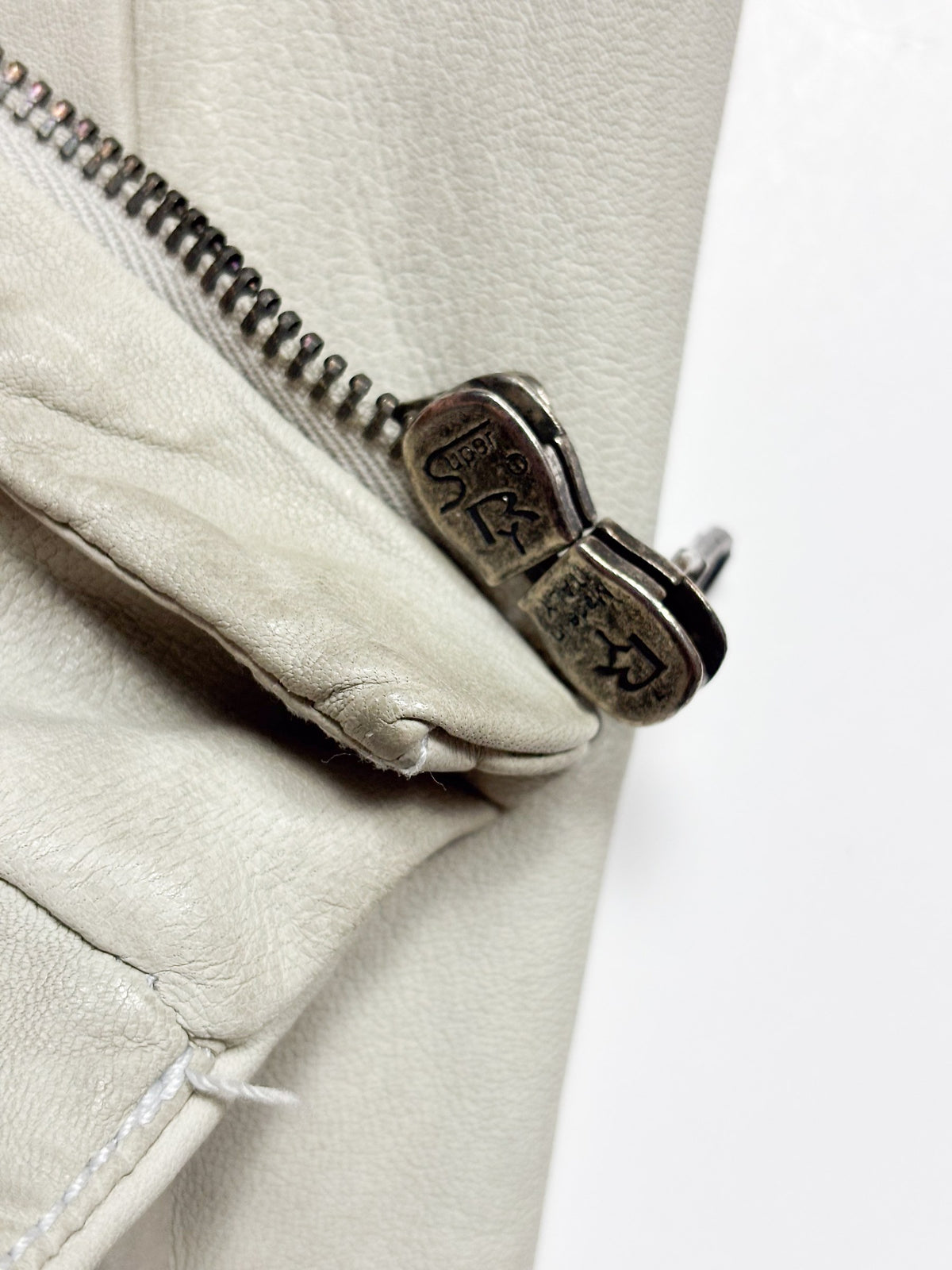 Grey Leather Zip Vest, view 4