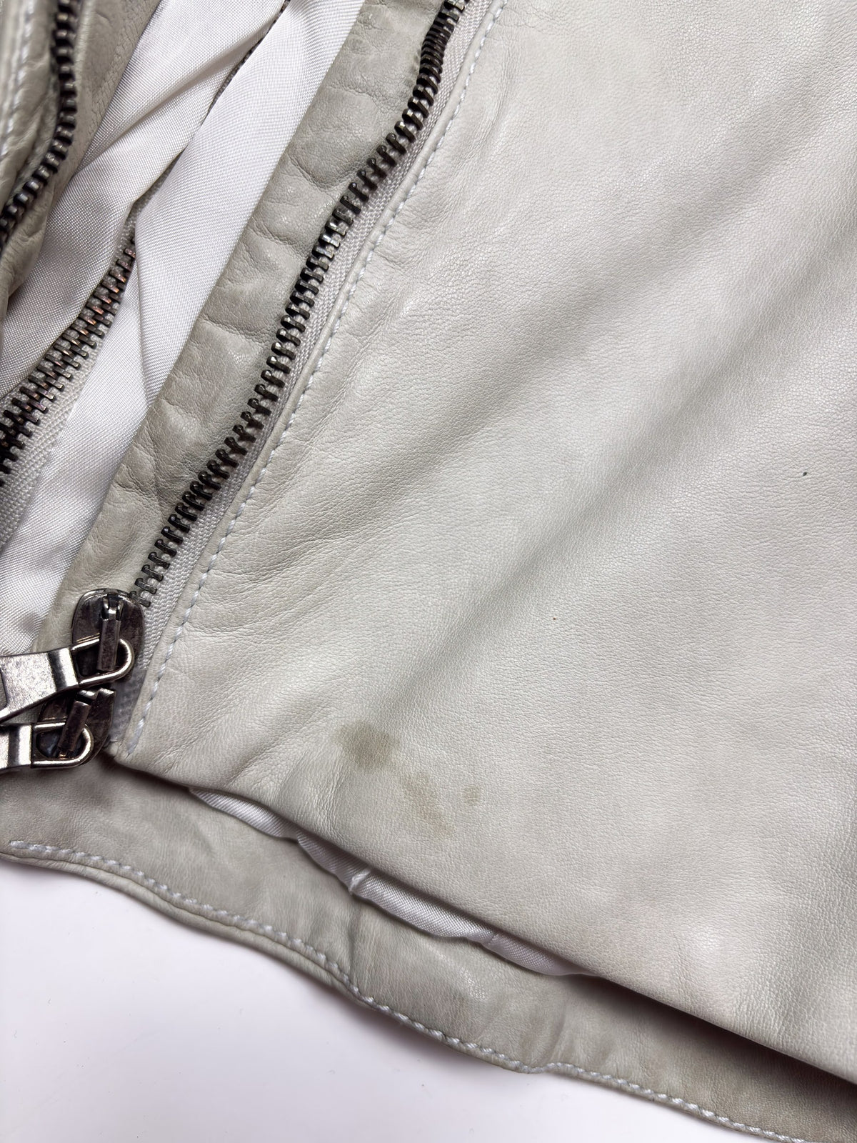 Grey Leather Zip Vest, view 5