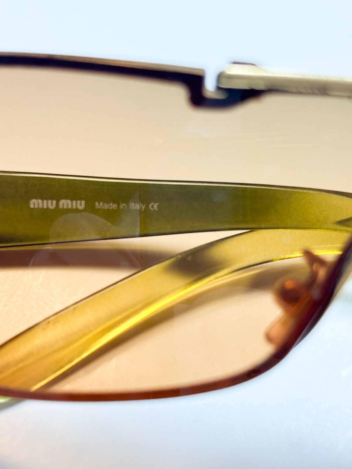 Miu Miu Orange Shield Sunglasses, view 3