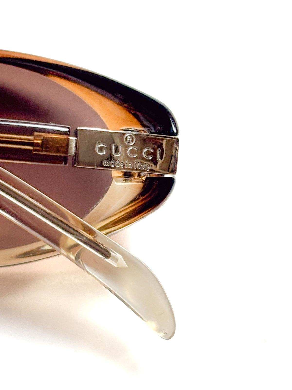 Gucci Brown Oval Sunglasses, view 3