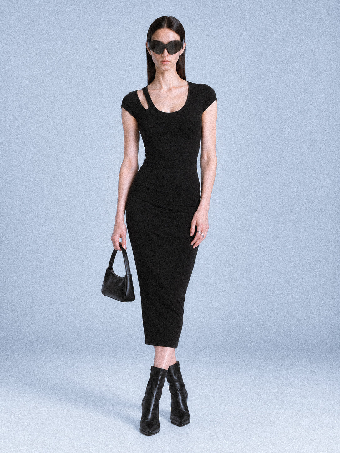 Helmut Lang Black Cut-Out Dress
