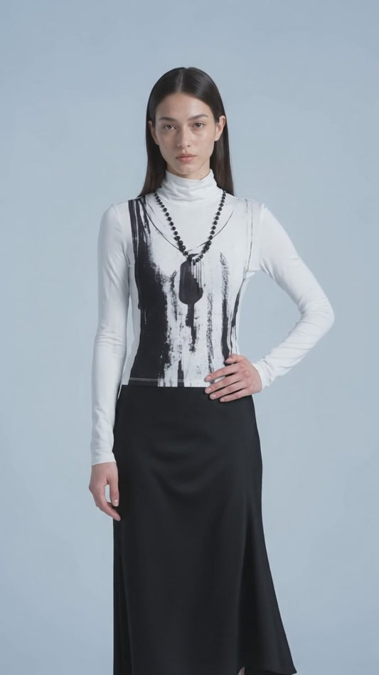 MM6 Maison Margiela Necklace Print Turtleneck