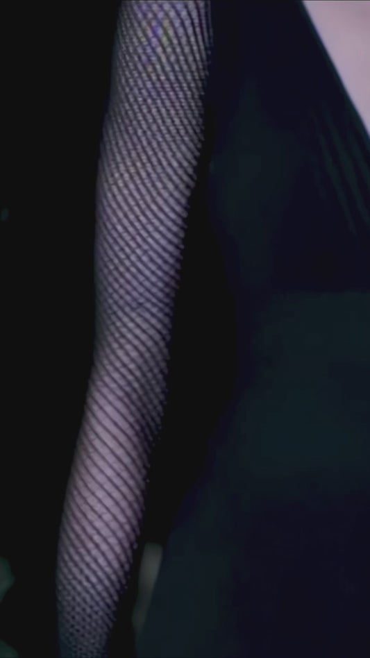 Valentino Black Pleated Mesh-Sleeve Dress, video