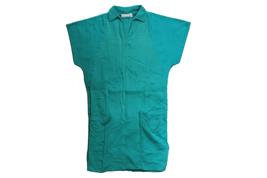 Turquoise garment with background removed on clean white background